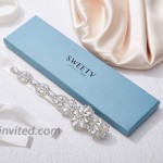 SWEETV Rhinestone Bridal Wedding Belt Sash Crystal Sash for Women Brides Bridesmaid Prom Dress Evening Gown Party Silver at Women’s Clothing store