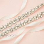 SWEETV Rhinestone Wedding Belts with Ribbon Bridal Sashes for Brides Bridesmaid Women Dress Accessories at Women’s Clothing store