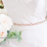 SWEETV Wedding Bridal Belt with Rhinestone Crystal Headband Brides Bridesmaid Sash for Prom Dress Wedding Gown. Rose Gold at Women’s Clothing store