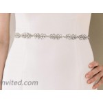 SWEETV Wedding Dress Belt Bridal Belt with Rhinestones Wedding Sash for Bride Bridesmaid Silver at Women’s Clothing store