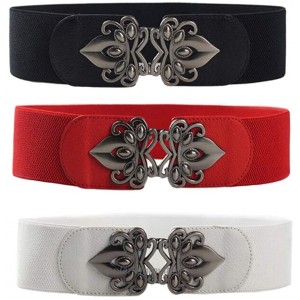 Swtddy Women's Elastic Stretch Wide Vintage Waist Belt Waistband For Dresses 3 Pack Black+Red+White at  Women’s Clothing store