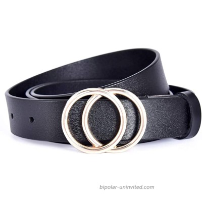 Talleffort Genuine Leather Belts for Women Double O-Ring buckle Belt for Jeans Pants Dresses at  Women’s Clothing store
