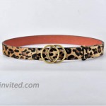 Talleffort Leopard Print PU leather Belt Women's Waist Belt Artificial Horse hair Belts for Women at Women’s Clothing store