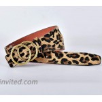 Talleffort Leopard Print PU leather Belt Women's Waist Belt Artificial Horse hair Belts for Women at Women’s Clothing store