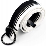 Teeoff Web Belt with Double D-Ring Buckles 1.38 Wide Metal Tip Canvas Web Belt for Jeans Shorts Trousers 16 Colors 2 Sizes at Men’s Clothing store