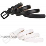 Tronjori Womens Leather Belt Skinny Belts for Jeans Pants 2pcs pack at Women’s Clothing store