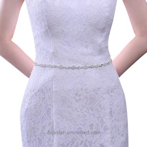 ULAPAN Rhinestone Bridal Belt Thin Silver Wedding Belt bridesmaid belts for Dresses Belts for Women WeddingS305 at  Women’s Clothing store