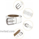 uxcell Hollow Floral Retro Vintage Faux Leather Belt With Buckle for Women White 24-46 waist at Women’s Clothing store
