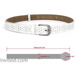 uxcell Hollow Floral Retro Vintage Faux Leather Belt With Buckle for Women White 24-46 waist at Women’s Clothing store