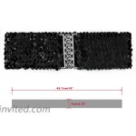 uxcell Ladies Sequins Decor Metal Interlocking Buckles Elastic Waist Belt
