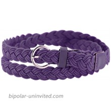 uxcell Women Adjustable Single Pin Buckle Skinny Braided Belt Purple at  Women’s Clothing store