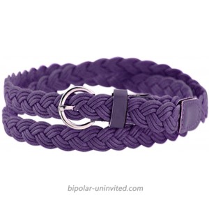 uxcell Women Adjustable Single Pin Buckle Skinny Braided Belt Purple at  Women’s Clothing store