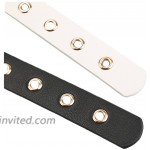 uxcell Women Grommet Holes Studded Leather Belt 28mm Width 1 1 8 Black+White at Women’s Clothing store