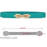 uxcell Women Leaf Shaped Interlocking Buckle 2.5cm Wide Stretch Cinch Belt Teal Green One Size at Women’s Clothing store Apparel Belts