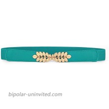 uxcell Women Leaf Shaped Interlocking Buckle 2.5cm Wide Stretch Cinch Belt Teal Green One Size at  Women’s Clothing store Apparel Belts