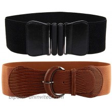 VOCHIC 2pcs Wide Elastic Plus Size Women Waist Belts for Ladies Dresses Thick Stretch Waistband at  Women’s Clothing store