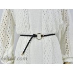 VOCHIC Womens Skinny Braided Belt Metal Ring Thin Waistband Plus Size xxxl at Women’s Clothing store