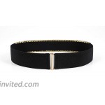 Waist Elastic Metal Belt Leather Metallic Bling Gold Plate Wide for Women gold at Women’s Clothing store