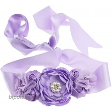 Wedding Sash Bridal Belt Maternity Sash Flower Sash Belts for Women Dress NYD01 Purple at  Women’s Clothing store