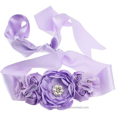 Wedding Sash Bridal Belt Maternity Sash Flower Sash Belts for Women Dress NYD01 Purple at  Women’s Clothing store