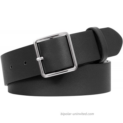 WERFORU Women PU Leather Belt for Jeans Ladies Simple Waist Belt for Dress with Pin Buckle at  Women’s Clothing store
