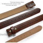 Western Genuine Full Grain Vintage Tooled Leather Belt Strap with Snaps on or Belt 1-1 238mm Wide at Women’s Clothing store