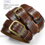 Western Genuine Full Grain Vintage Tooled Leather Belt Strap with Snaps on or Belt 1-1 238mm Wide at Women’s Clothing store