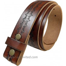 Western Genuine Full Grain Vintage Tooled Leather Belt Strap with Snaps on or Belt 1-1 238mm Wide at  Women’s Clothing store