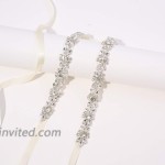 WEZTEZ Crystal Wedding Belt Thin Bridal Belt Bridesmaid Sash with Rhinestones Pearls for Women Dress Accessories Sliver-ivory at Women’s Clothing store