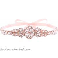 WEZTEZ Rhinestone Bridal Belts and Sashes Clear Crystal Pearl Wedding Belt for Bride Dress Rose gold-blush at  Women’s Clothing store