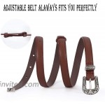 Women Adjustable Leather Skinny Belt Fashion Thin Waist Belt for Dress for Jeans B-coffee at Women’s Clothing store