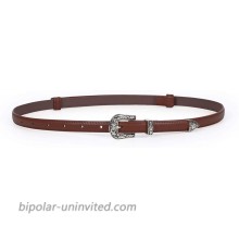Women Adjustable Leather Skinny Belt Fashion Thin Waist Belt for Dress for Jeans B-coffee at  Women’s Clothing store