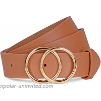 Women Black Belts for Jeans Dress Gold O Ring Buckle Faux Leather Belt Leopard Prints at  Women’s Clothing store