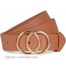 Women Black Belts for Jeans Dress Gold O Ring Buckle Faux Leather Belt Leopard Prints at  Women’s Clothing store