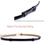 Women Dress Fashion Skinny Patent Leather Belts Adjustable Thin Waist Belt With Gold Solid Color Shell Alloy Buckle Waistband Pink at Women’s Clothing store