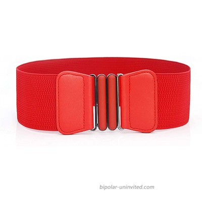 Women Elastic Wide Stretchy Waist Cinch Belt Retro Fashion Waistband red waist below 37 at  Women’s Clothing store