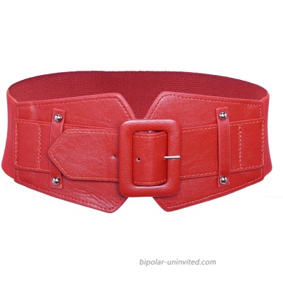 Women Obi Belt Vintage Wide Elastic Waist Band Adjustable Stretchy Cinch Belt red at  Women’s Clothing store