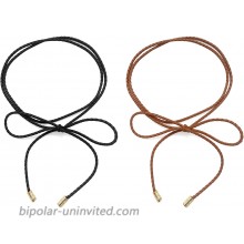 Women PU leather Knitted Waist Belt Rope Chain in Solid Colors pack of 2 blacktan