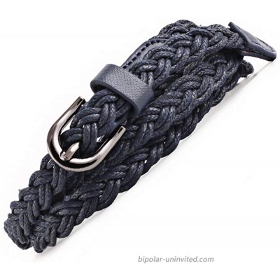 Women Twisted Style Fashion Braided PU Leather Dress & Jeans Thin Waist Rope Belt Rope for Girls and Ladies Black Buckle Black at  Women’s Clothing store