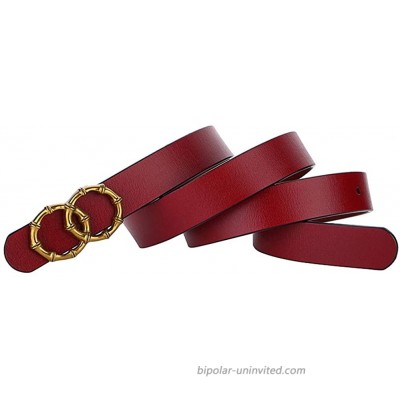 Women's 0.9″ Retro Vintage Skinny Belt Fashion Double O Ring Designer Buckle Waist Belts For Jeans Red at  Women’s Clothing store