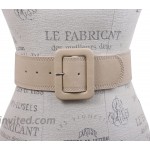 Women's 2 1 4 Wide High Waist Stitch Rectangular Leather Belt at Women’s Clothing store