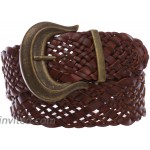 Women's 2 wide Hip High Waist Braided Woven cowhide full grain Leather Belt at Women’s Clothing store