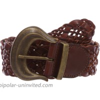 Women's 2 wide Hip High Waist Braided Woven cowhide full grain Leather Belt at  Women’s Clothing store