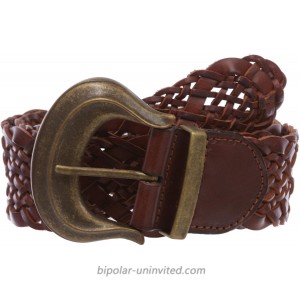 Women's 2 wide Hip High Waist Braided Woven cowhide full grain Leather Belt at  Women’s Clothing store