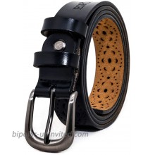 Women's Belt Hollow Flower Genuine Leather Belt for Jeans Pants with Alloy Buckle Black Brown Red at  Women’s Clothing store