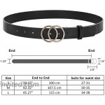 Womens Belts for Jeans Fashion Black Brown Waist Belt Cute Leather Dress Belt for Women Teen Girls with Double O-Ring Buckle
