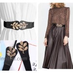 Womens Black Elastic Waist Belt Wide Vintage Cinch Trimmer Stretch Waistband Retro Lady Cummerbund at Women’s Clothing store