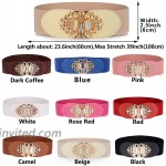 Women's Elastic Stretch Waist Belts with Stone for Dress 2.3Width White at Women’s Clothing store