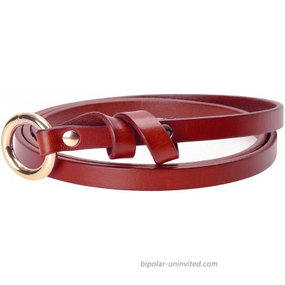 Womens Genuine Leather Knot Belt Thin Skinny Waist Belt for Dresses 0.4 Wide at  Women’s Clothing store