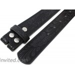 Womens Leather Belt Strap with Embossed Western Scrollwork 1.25 Wide with Snaps at Women’s Clothing store